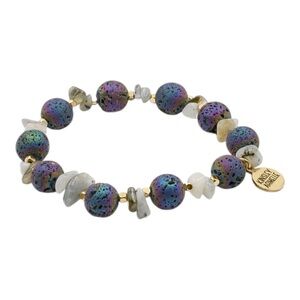 Kinsley Armelle lava and agate bracelet